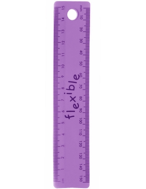 Helix Tinted Flexi Ruler 15cm - Purple